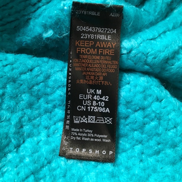 NWT Women's Topshop Mixed Stitch Roll Neck Sweater - Picture 6 of 8